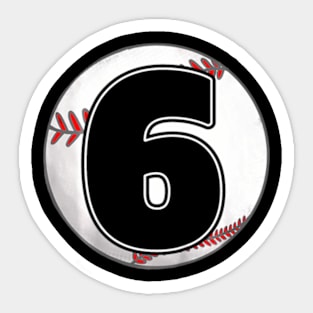 Kids Birthday Boy 6 Six Baseball 6Th Birthday Baseball Player Sticker